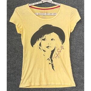 Taylor Swift Womens Medium T-Shirt Yellow Graphic Print Short Sleeve